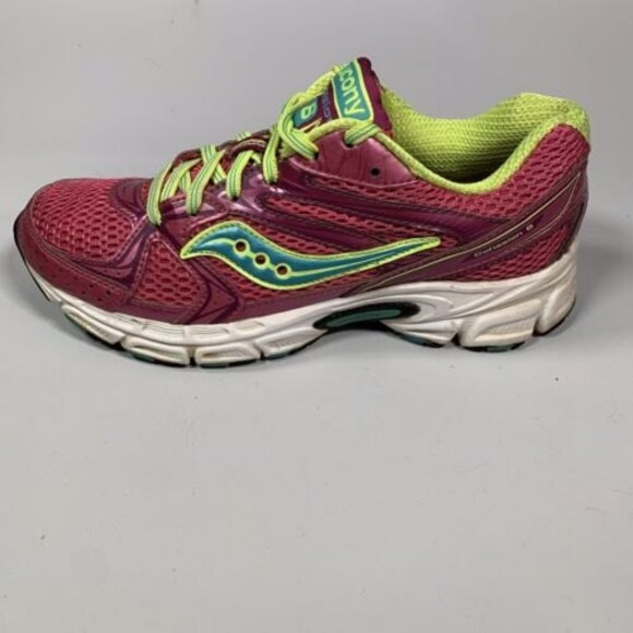 Saucony Cohesion 6 Womens Size 7 Shoes GRID 15156-18 Pink Yellow Blue - Picture 2 of 11